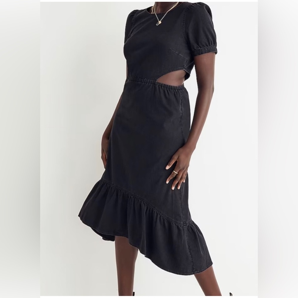 Madewell Denim Cutout Midi Dress in Mulgrove Wash